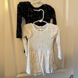 Set of two 18-24 month Kyte baby long sleeve bodysuit twirl dresses